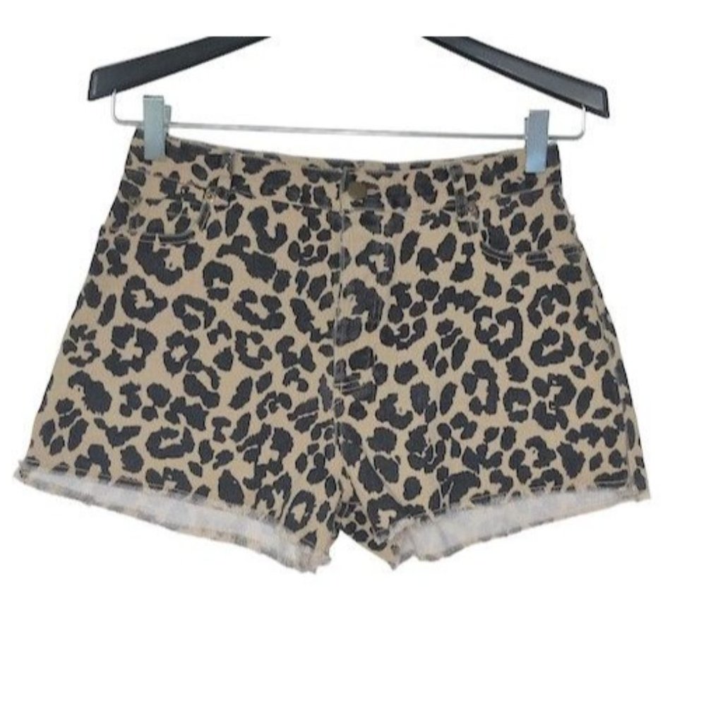 BiBi Leopard Print Tan and Black Women’s Shorts